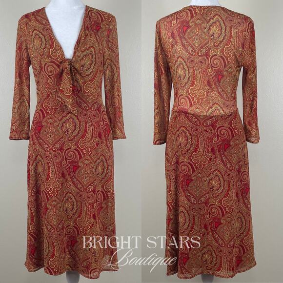 Rare Paisley Dress ASO Tara Maclay Buffy the Vampire Slayer Long Sleeve V-Neck - Picture 5 of 10